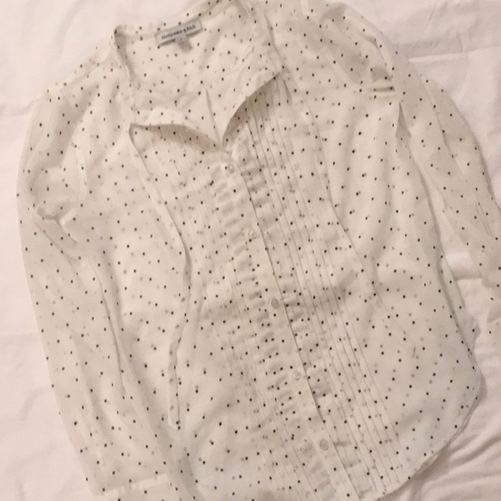 White Polka Dot Chiffon Blouse